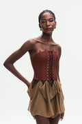 Ardelis Strapless Corset Lace Up Mini Dress