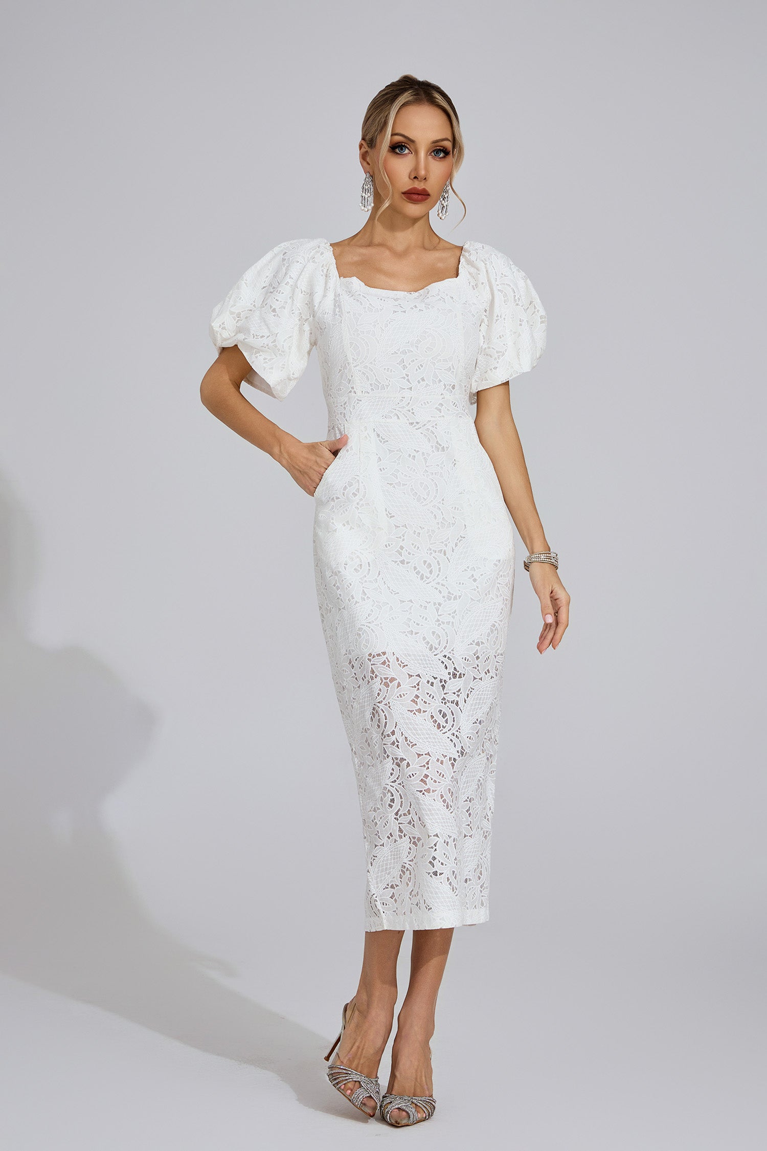 Arianell White One-Shoulder Maxi Dress