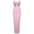 Elegant Pink Dress Tube Top Maxi Dress Elegant Formal