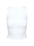 Baseline Square Neck Rib Tank Top White