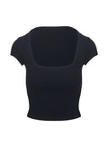 Baseline Square Neck Rib Top Black