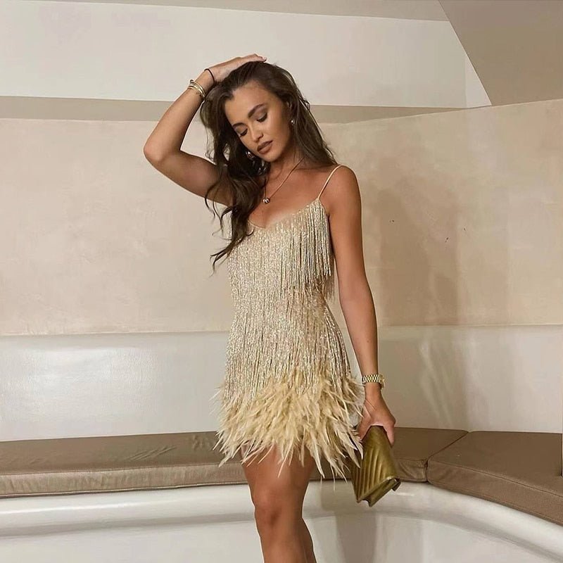 Matilda  Feather Mini Dress