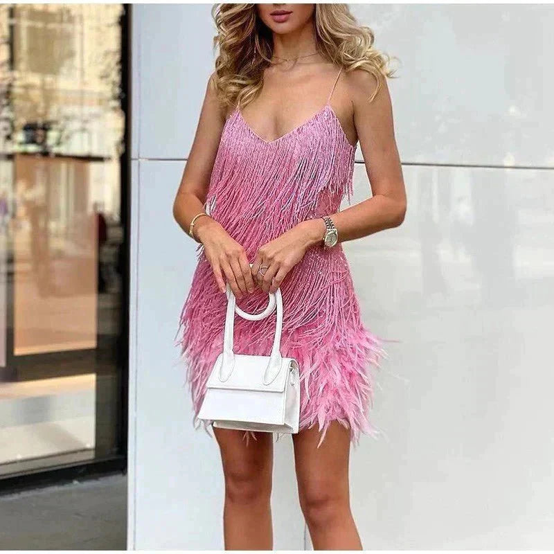 Matilda  Feather Mini Dress