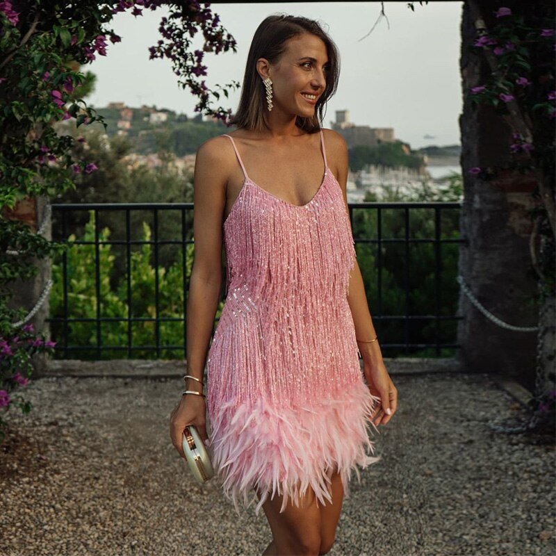 Matilda  Feather Mini Dress