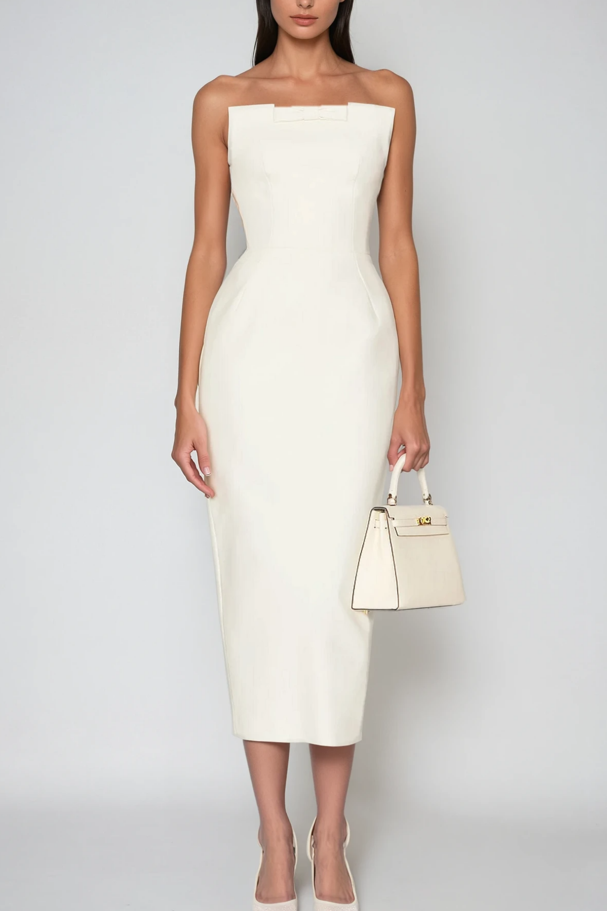 Bastien Strapless Maxi Dress In White