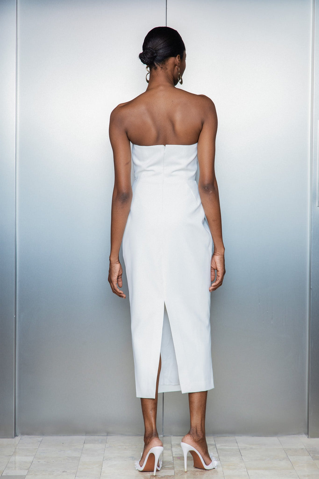 Bastien Strapless Maxi Dress In White