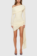 Bathilde One Shouder Asymmetric Fringe Mini Dress