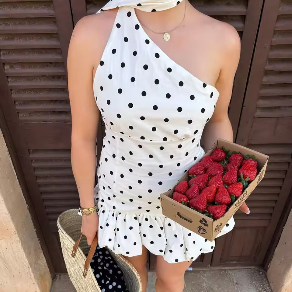 Belina Scarf Polka Dot Mini Dress