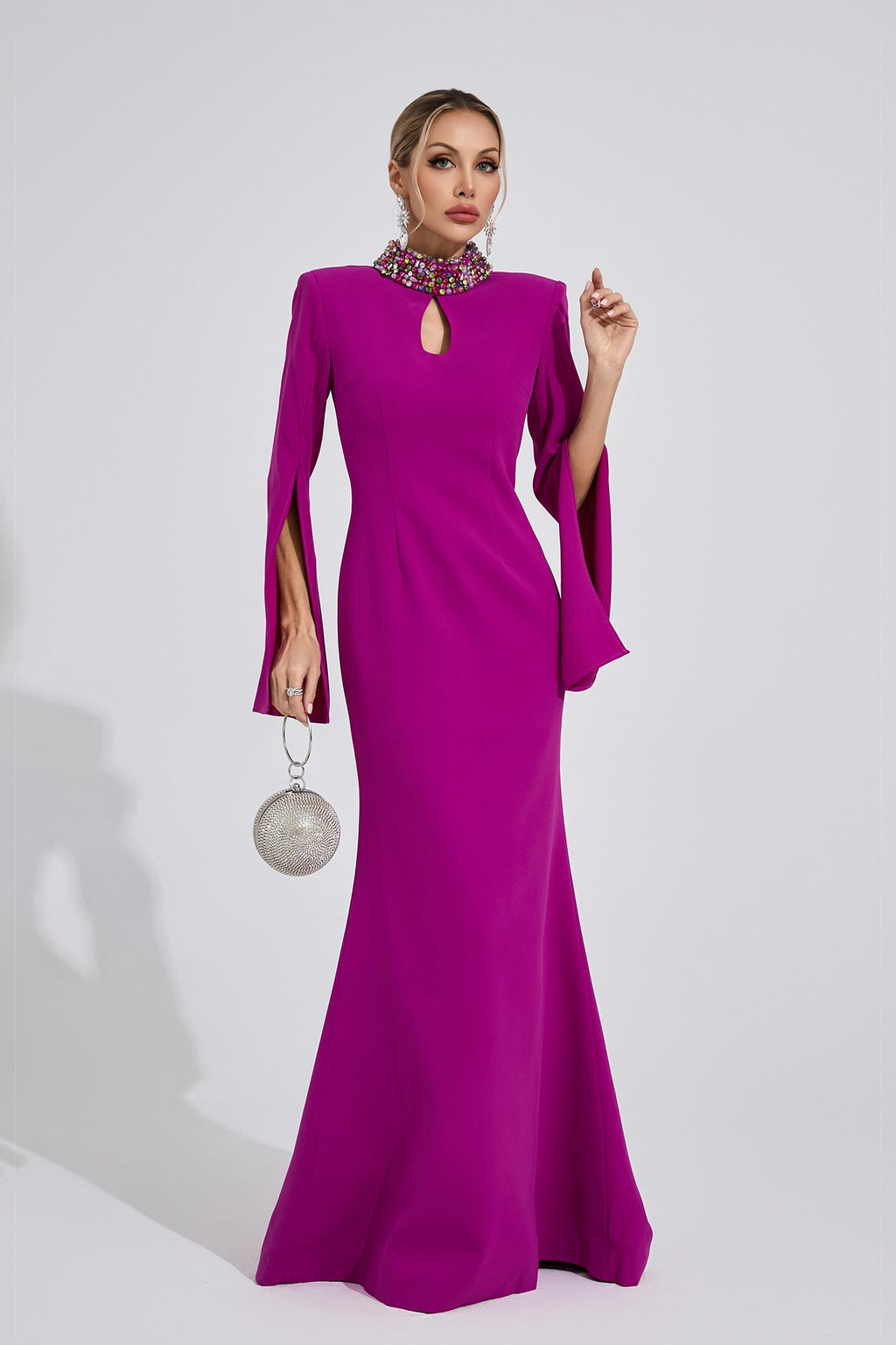 Bellatrix Purple Red Diamond Maxi Dress