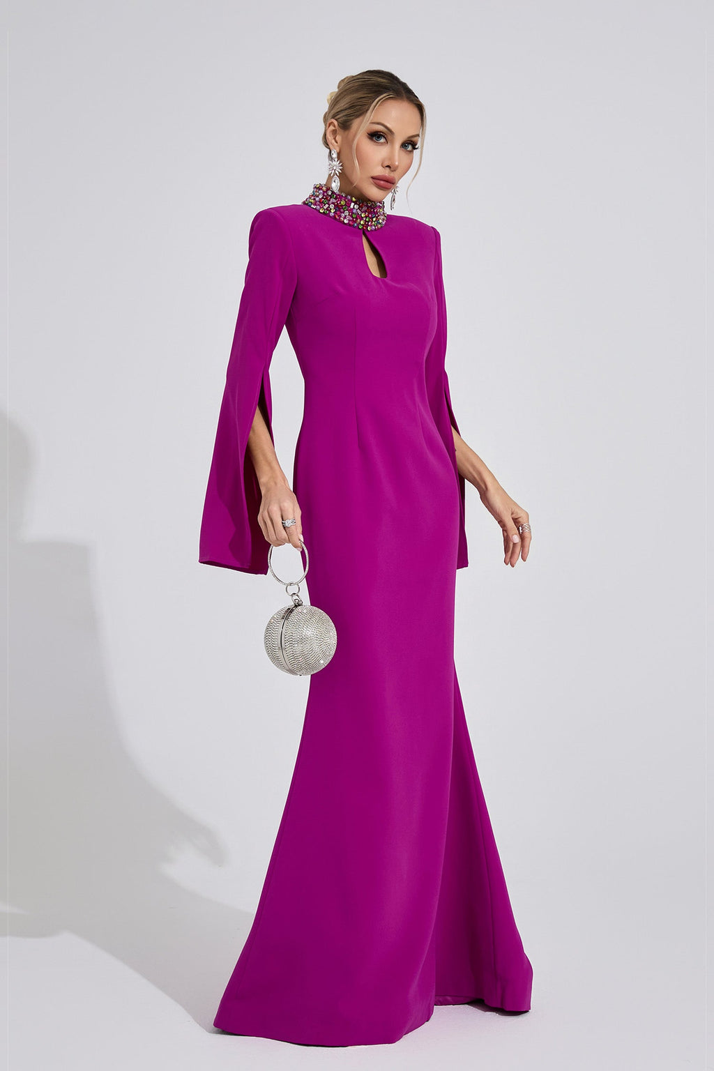 Bellatrix Purple Red Diamond Maxi Dress