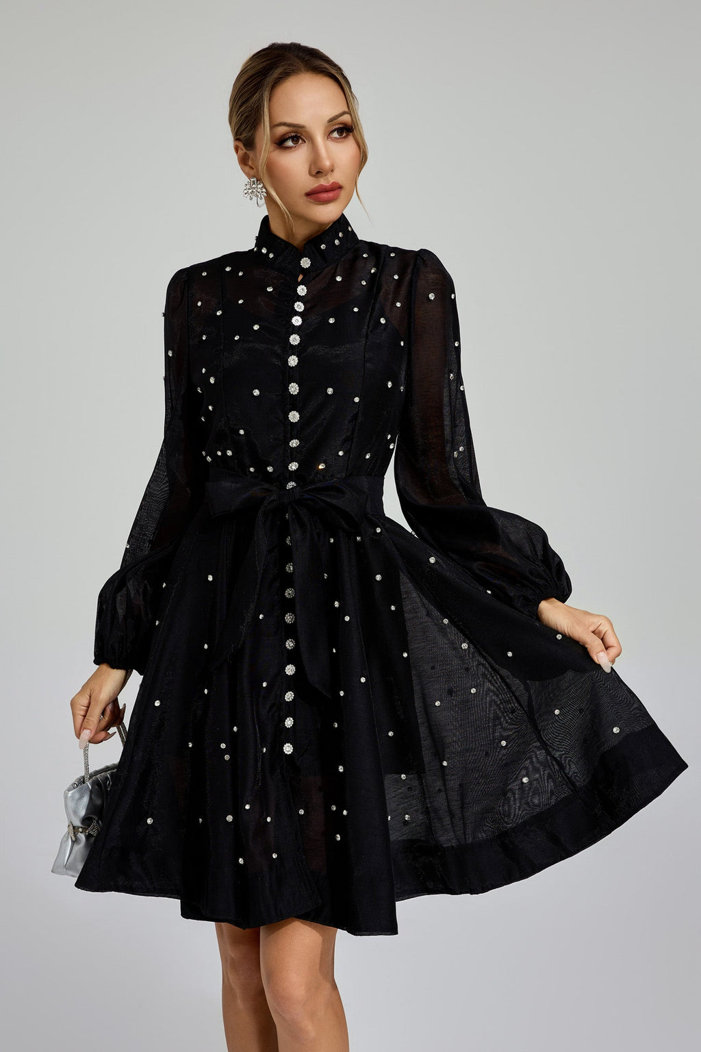 Bentham Black Diamond Embellished Mini Dress