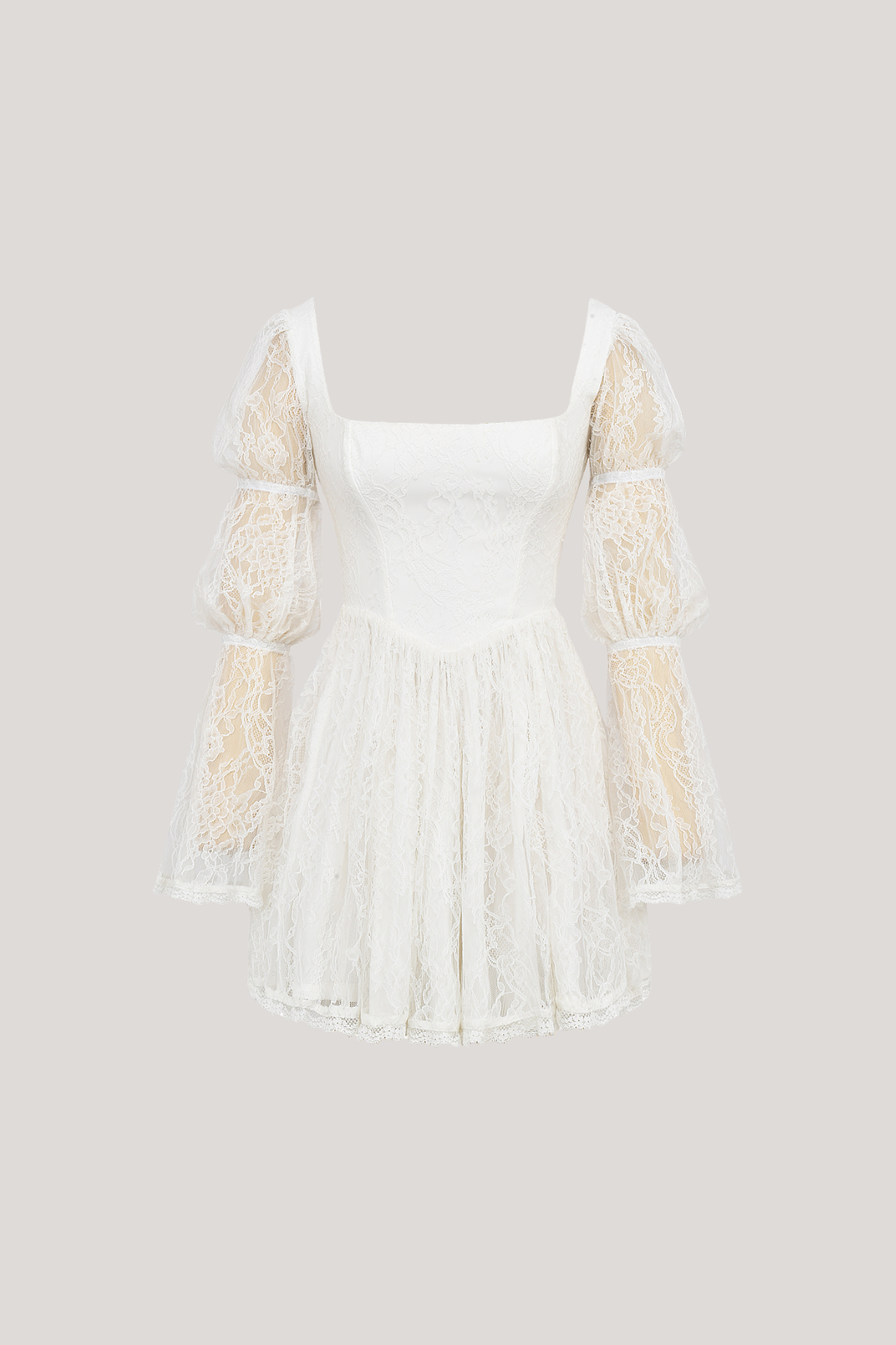 Bethania Lace Floral Ruch Mini Dress