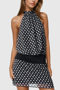 Bethuel Dot Backless Halter Neck Mini Dress