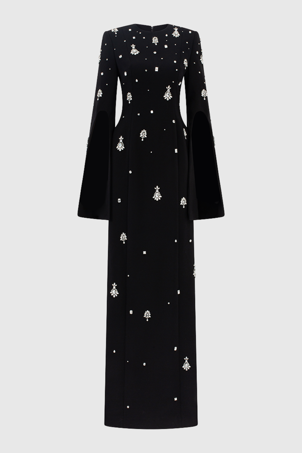 Bettina Crystal Embellished Split Sleeve Maxi Dress