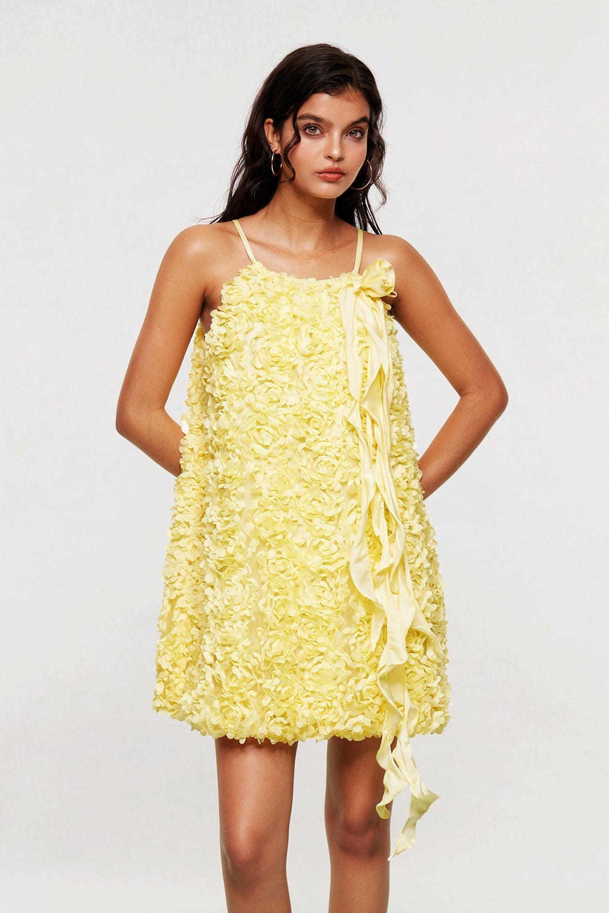 Blagica Flower Halter Neck Mini Dress