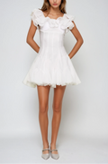 Blago Ruffle Corset Mini Dress In White