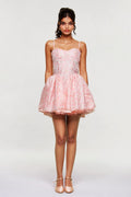 Blanch Floral Corset Ruffle Mini Dress