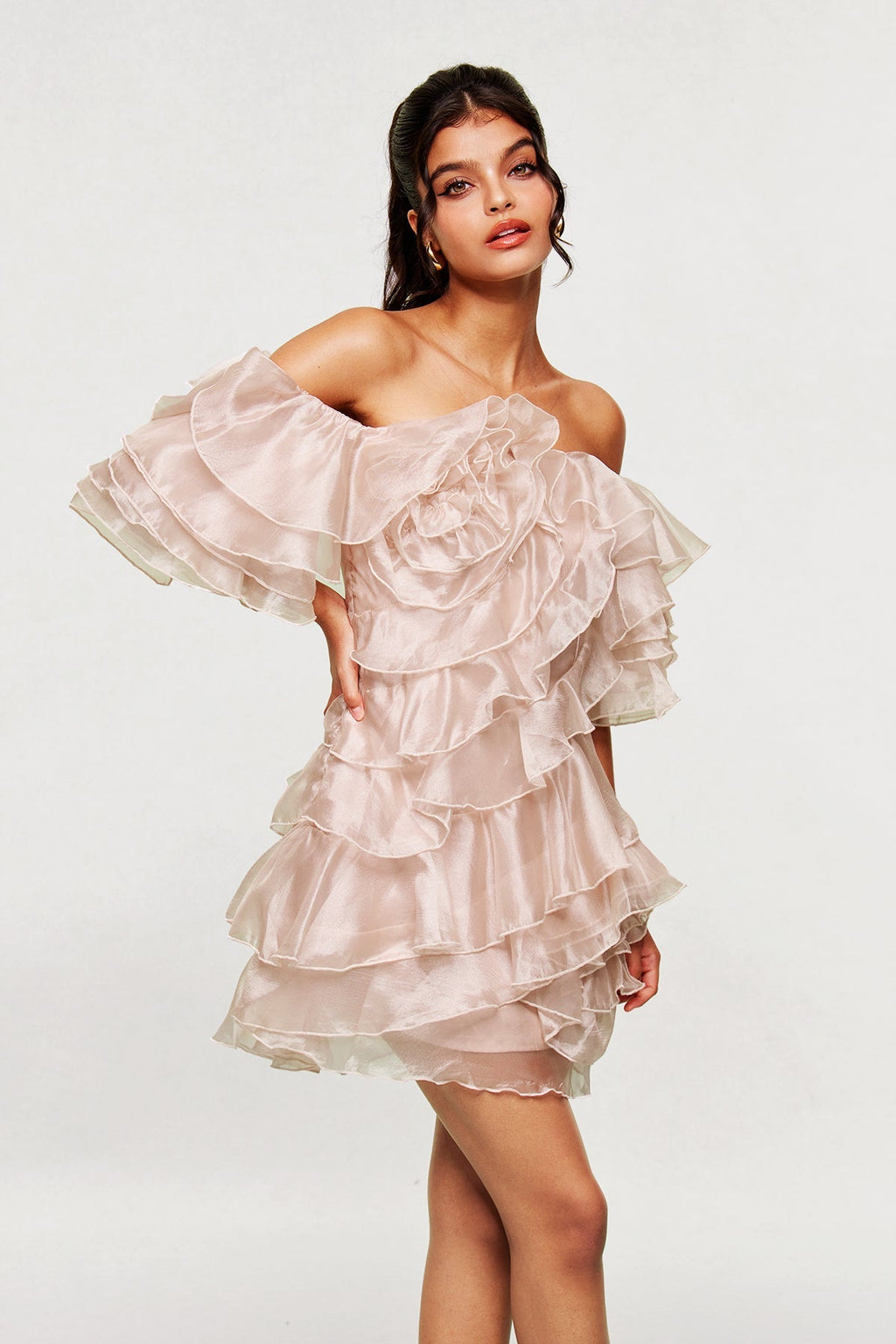 Blandine Ruffle Ruch Mini Dress