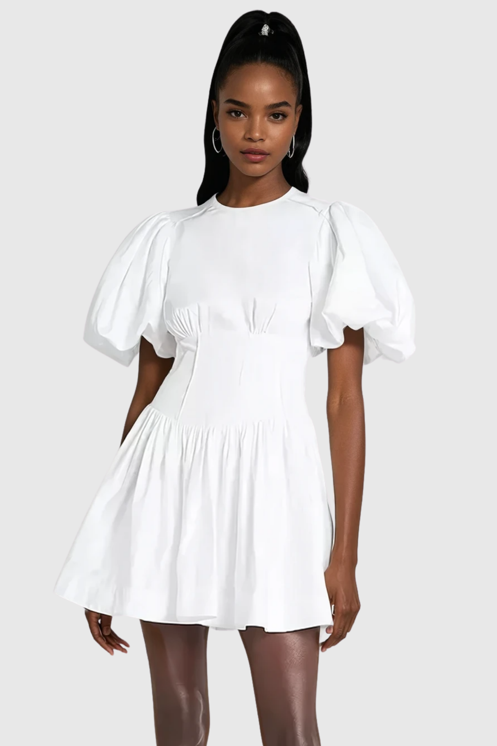 Boyka Balloon Sleeve Ruch Mini Dress