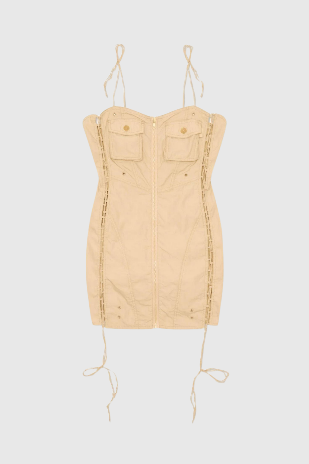 Bristol Lace Up Zipper Mini Dress