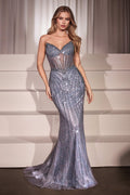 RENATA GOWN - V-NECK BEADED EVENING DRESS