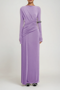 Cabdirashiid Ruch Asymmetric Maxi Dress In Purple