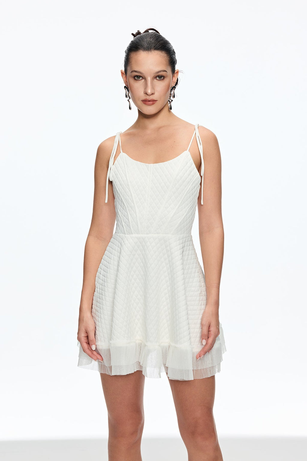 Cadeyrn Ruch Fringe Lace Up Mini Dress