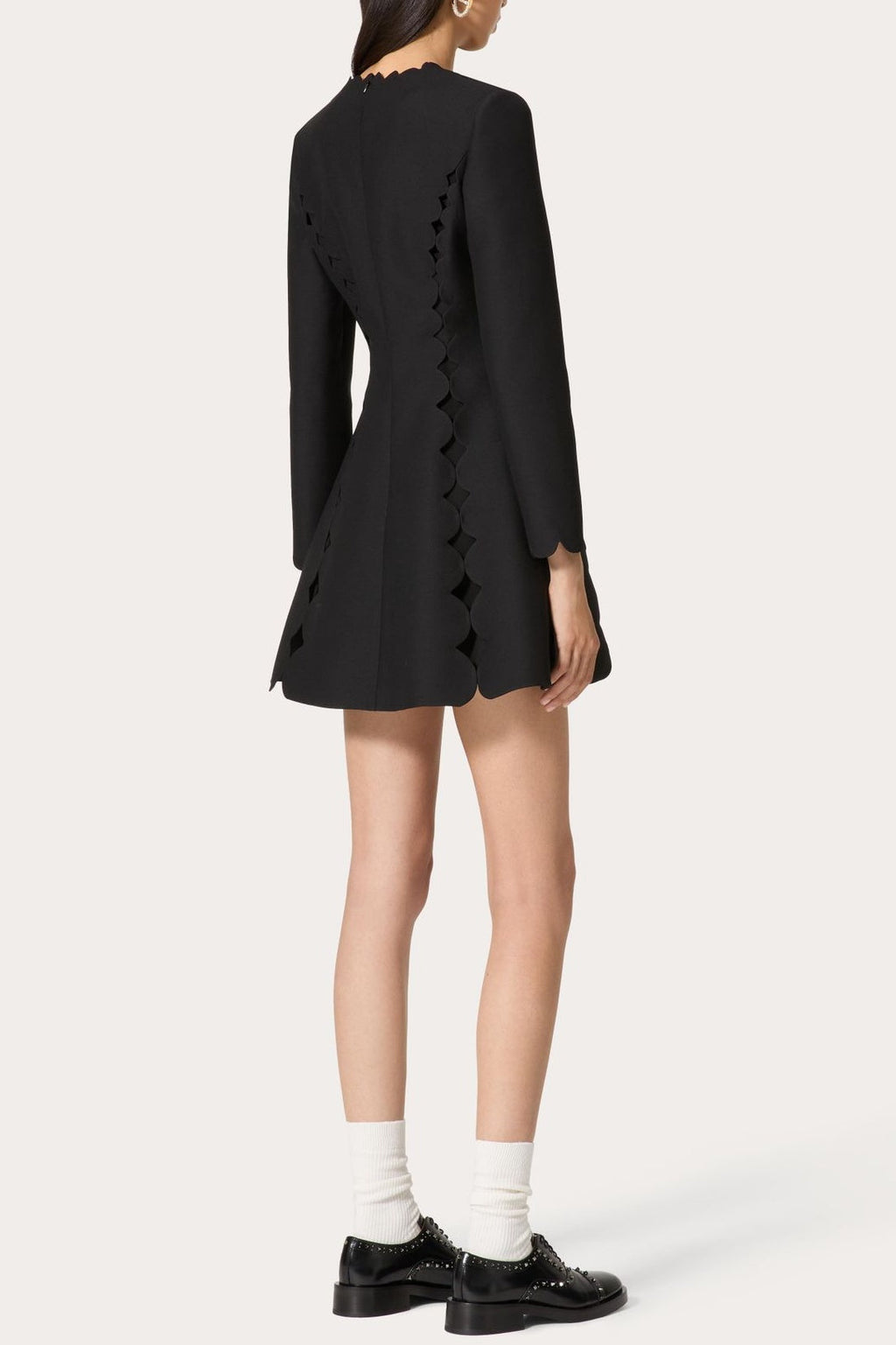 Cambria Bow Scalloped Mini Dress