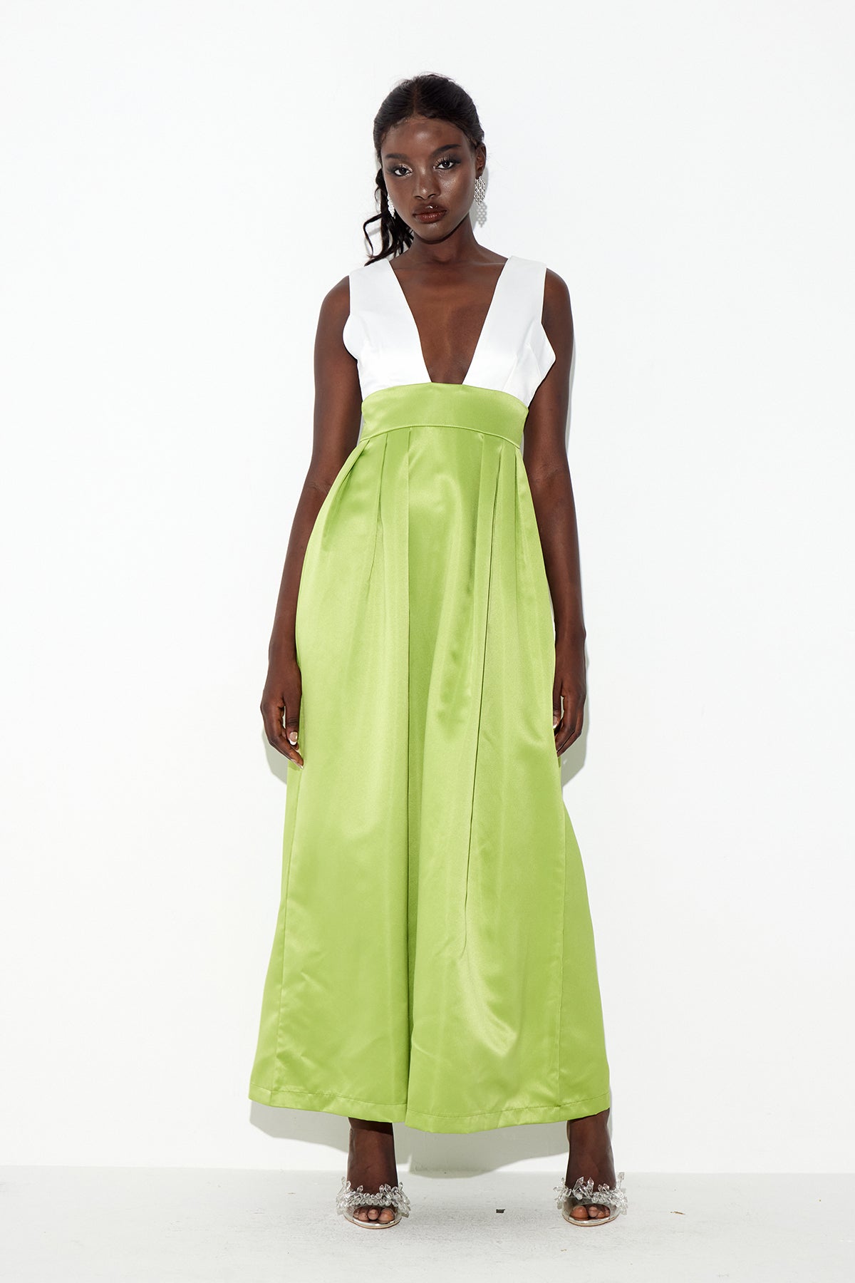 Candis Plunge Satin Maxi Dress