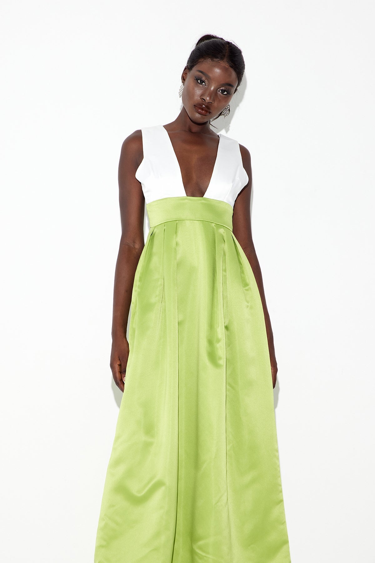Candis Plunge Satin Maxi Dress