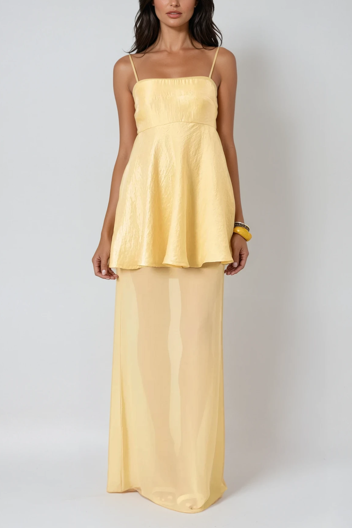 Carmi Spaghetti Mesh Maxi Dress