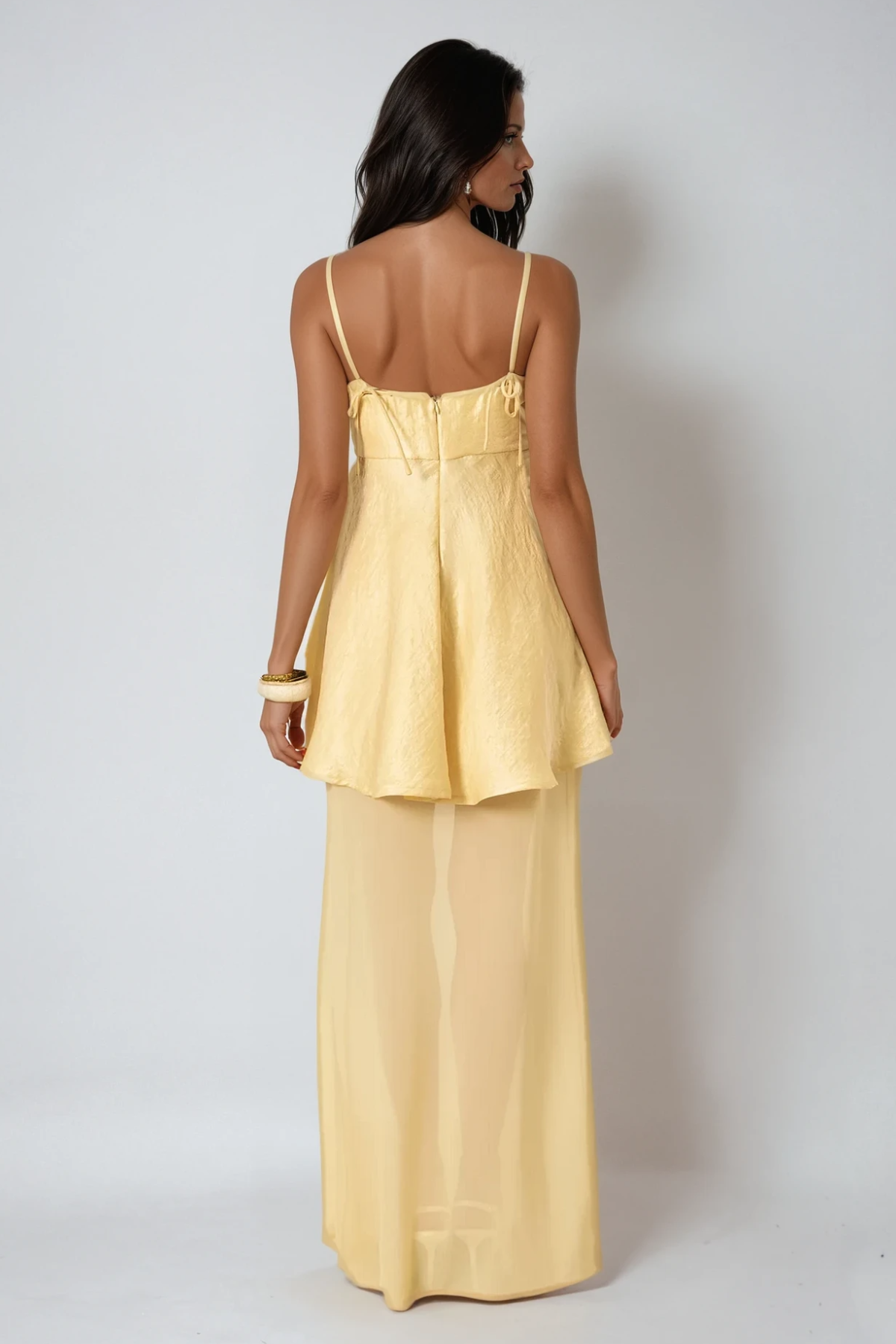 Carmi Spaghetti Mesh Maxi Dress