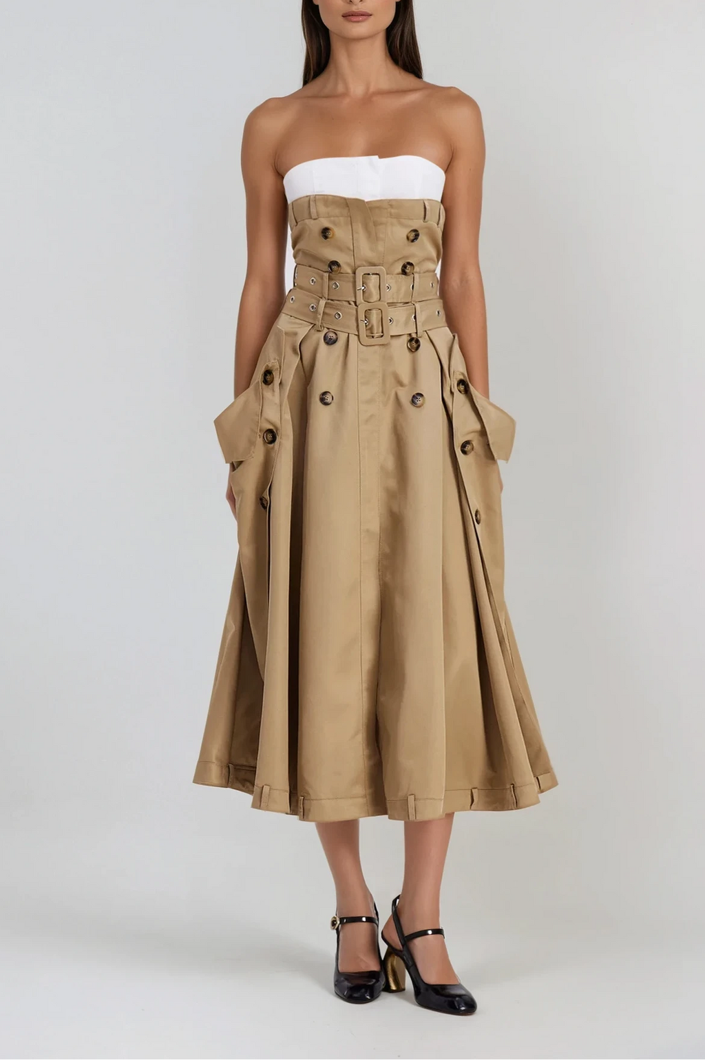 Caroline Strapless Buckle Maxi Dress