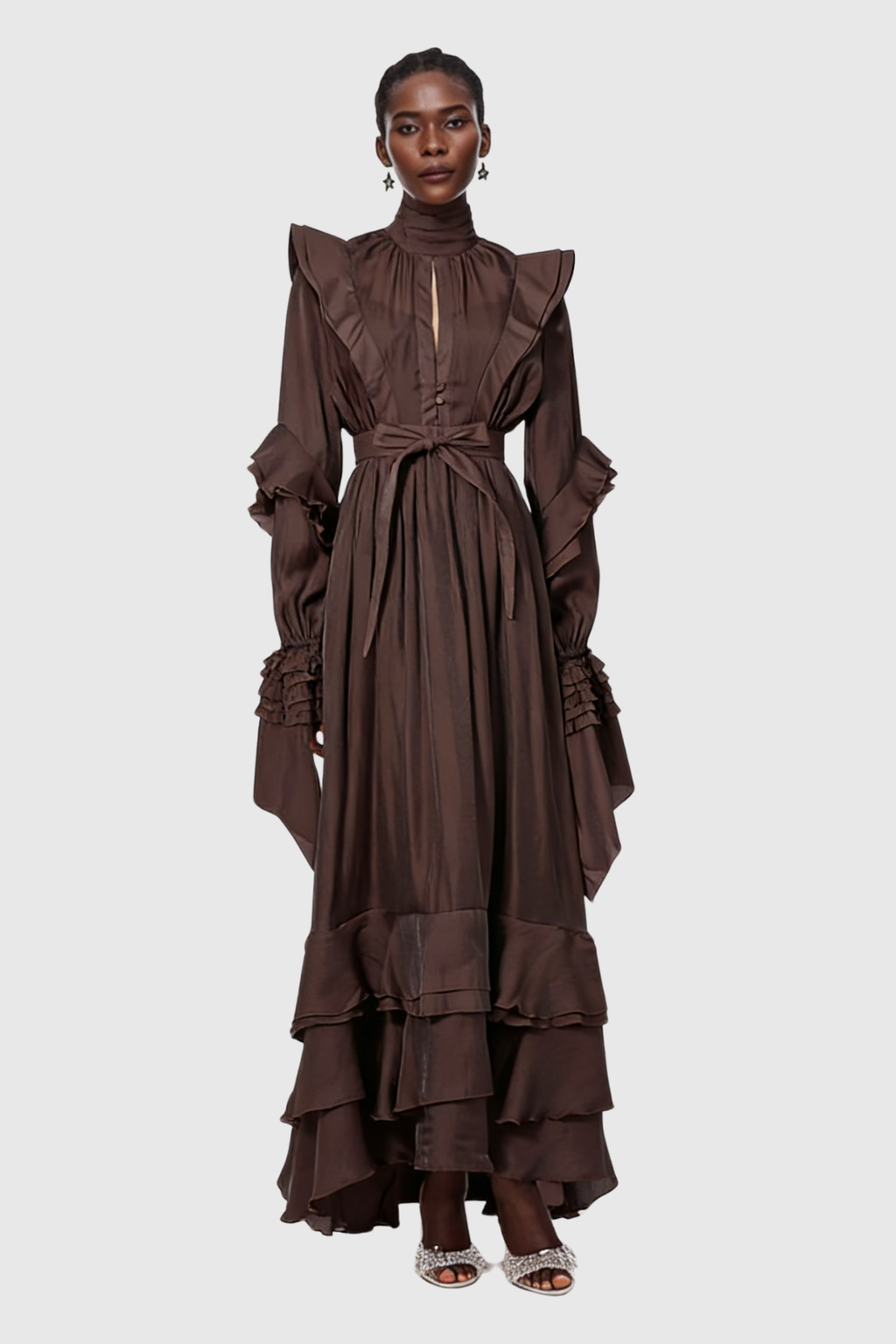 Celsus Ruffle Cutout Maxi Dress