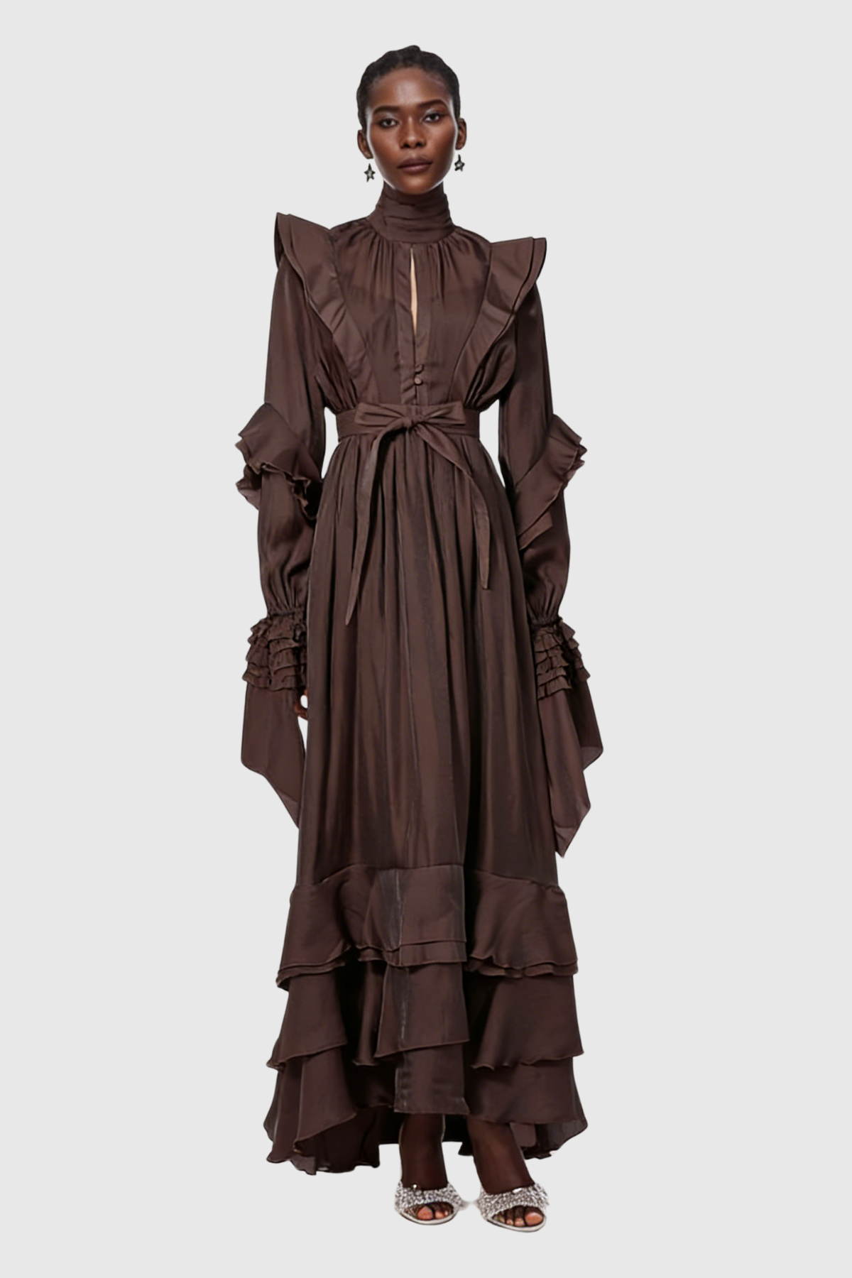 Celsus Ruffle Cutout Maxi Dress