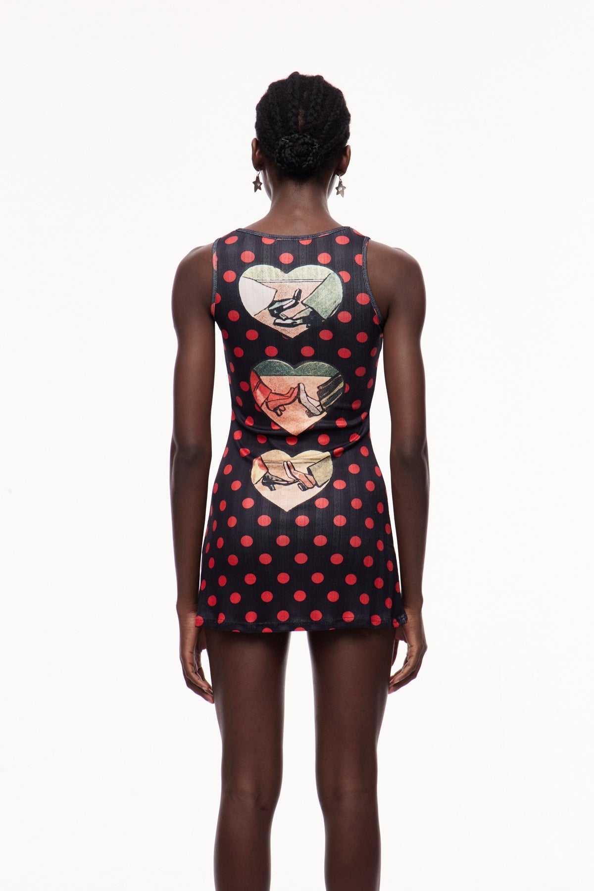 Ceolmund Dot Heart Sleeveless Mini Dress