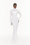Cesarina Cutout Ruch Long Sleeve Maxi Dress