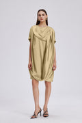 Charly Cowl Neck Ruch Mini Dress
