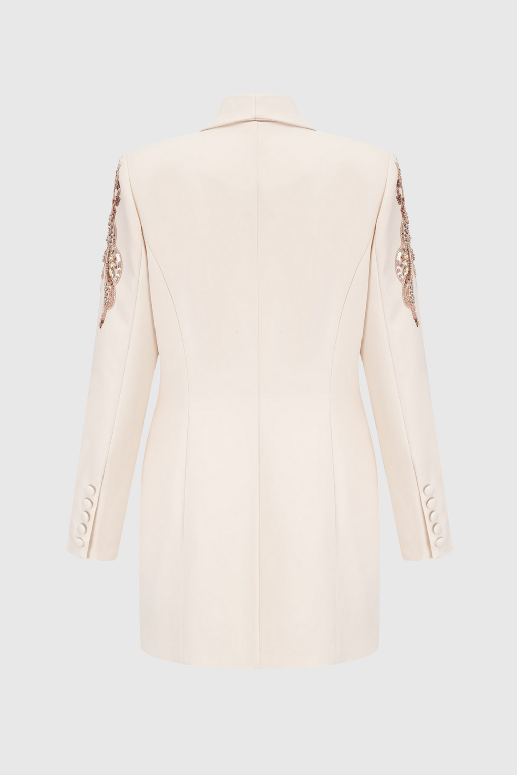 Charnita Sequin Embellished Blazer Dress - Beige