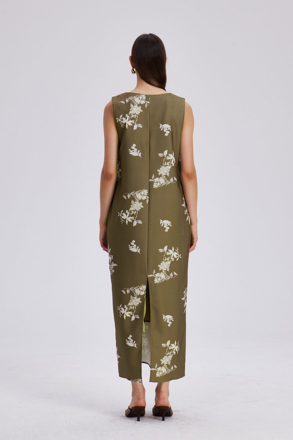 Chelo Lace V Neck Floral Maxi Dress