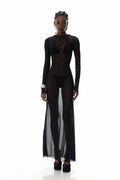 Cierra Backless Lace Up Maxi Dress