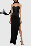 Clarissa Corset Split Scarf Maxi Dress