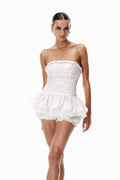 Claudinho Dot Mesh Puffy Mini Dress