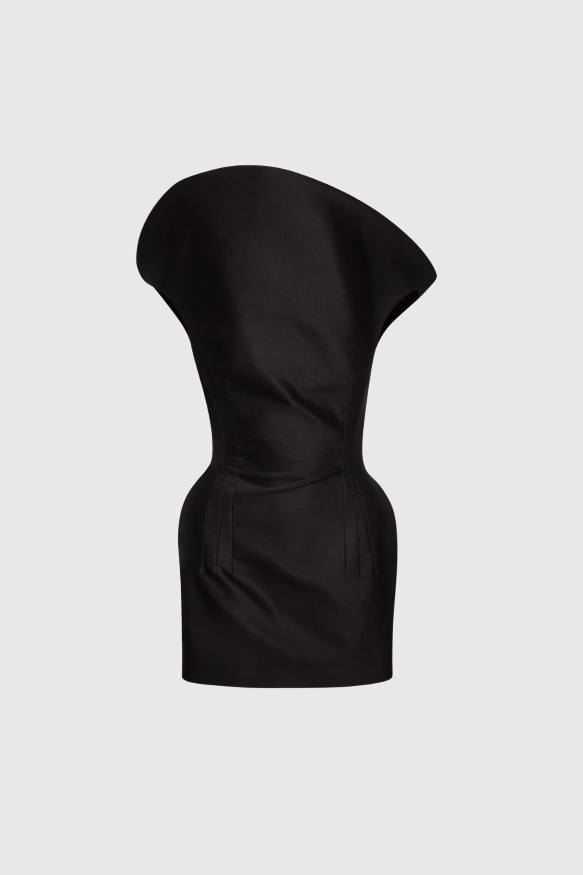 Crina Deconstruct Asymmetric Mini Dress In Black