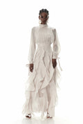 Criseyde Ruffle Ruch Maxi Dress