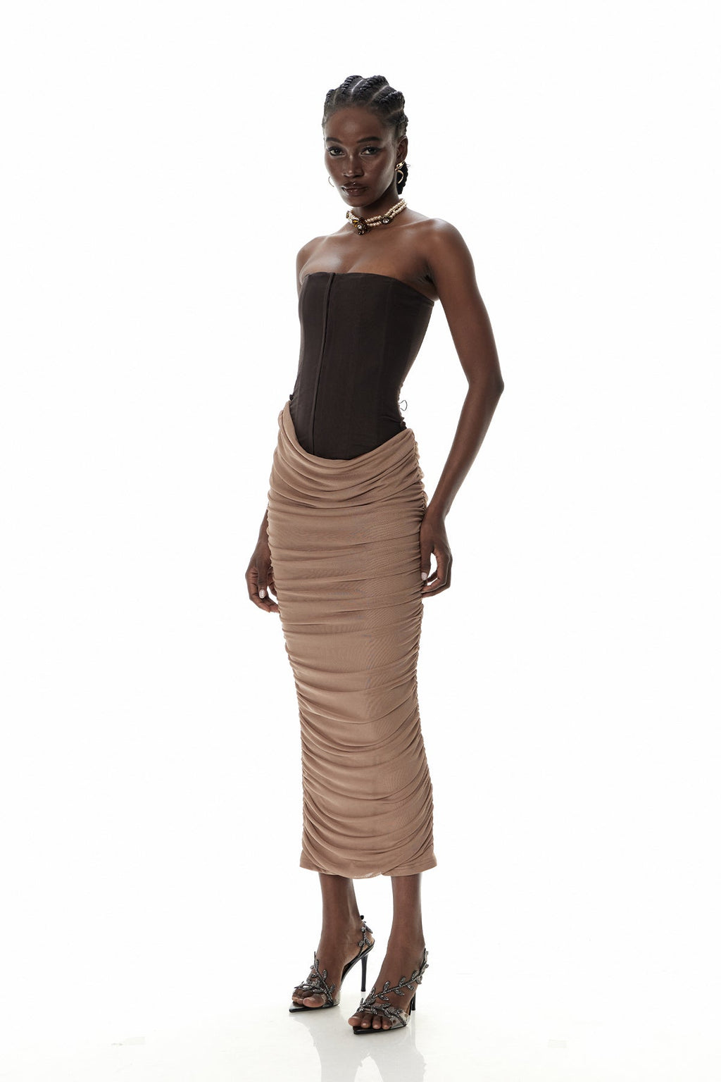 Cristina Corset Ruch Maxi Dress