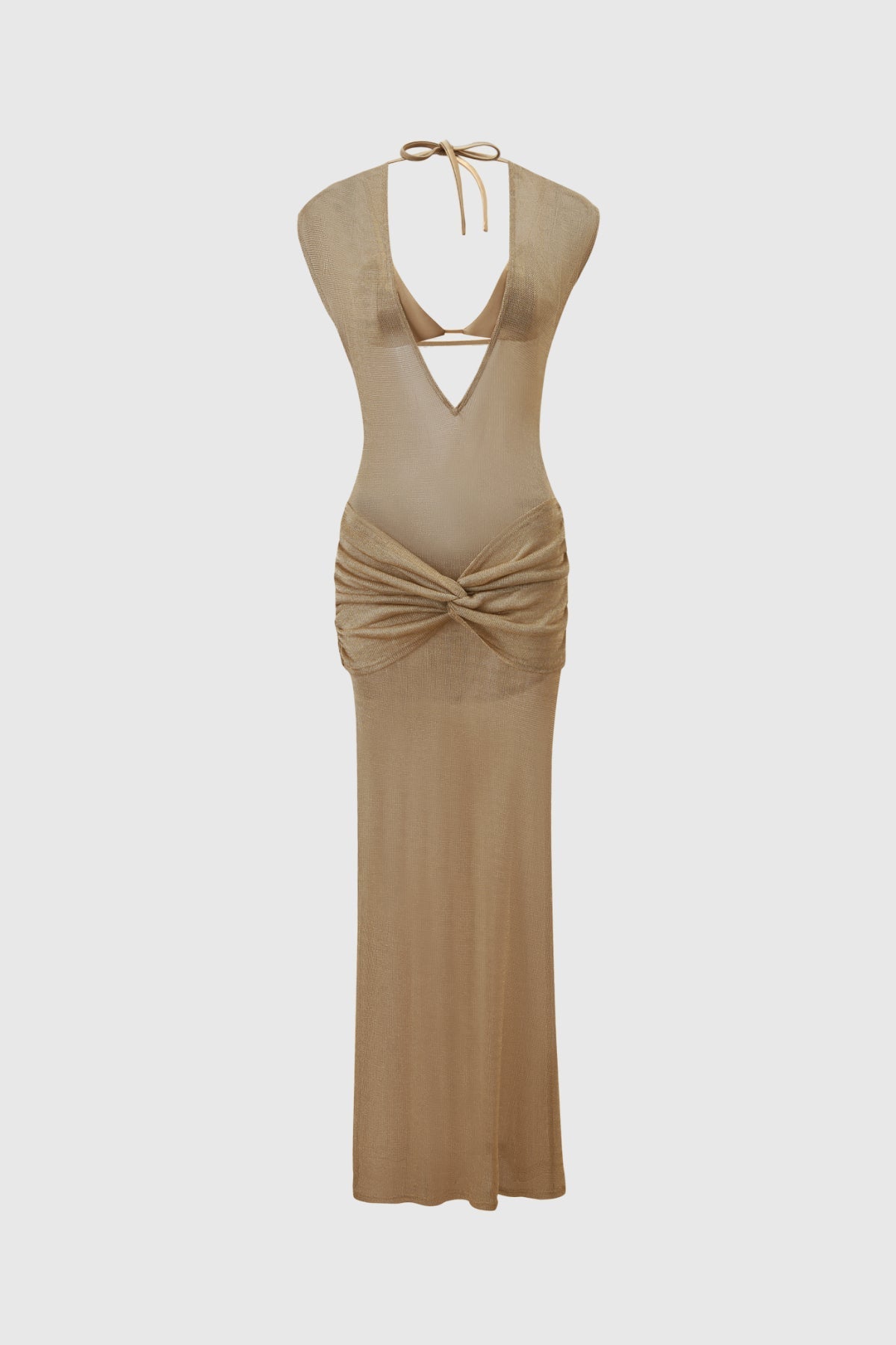 Daedalus Plunge Twist Glitter Maxi Dress