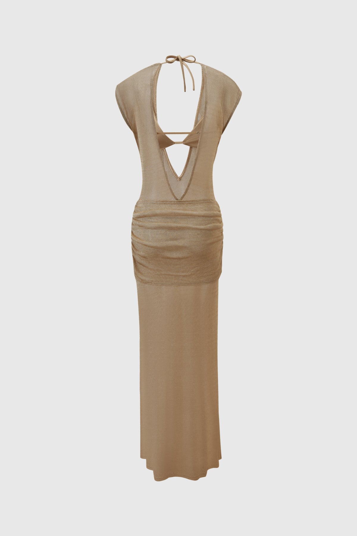 Daedalus Plunge Twist Glitter Maxi Dress