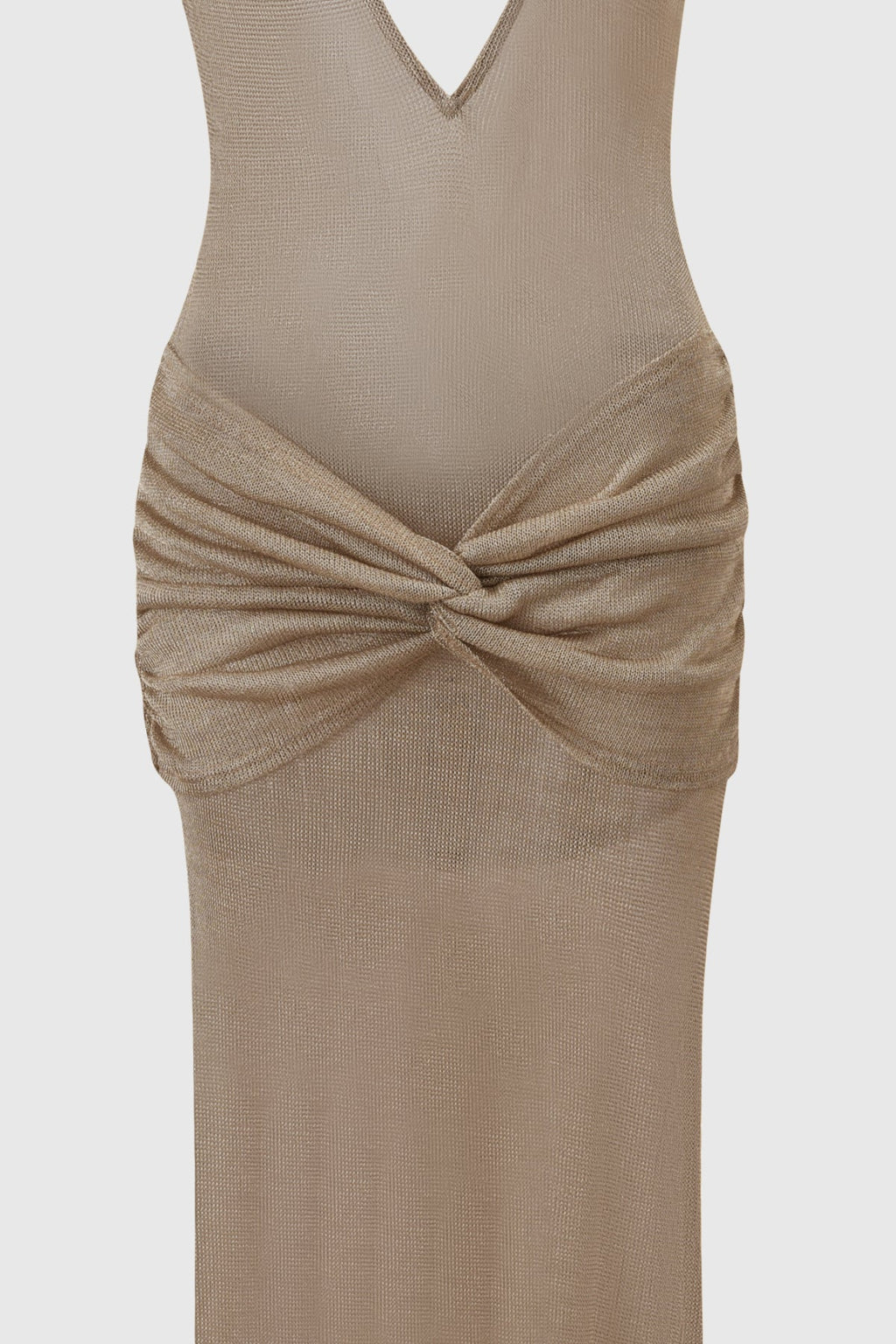 Daedalus Plunge Twist Glitter Maxi Dress