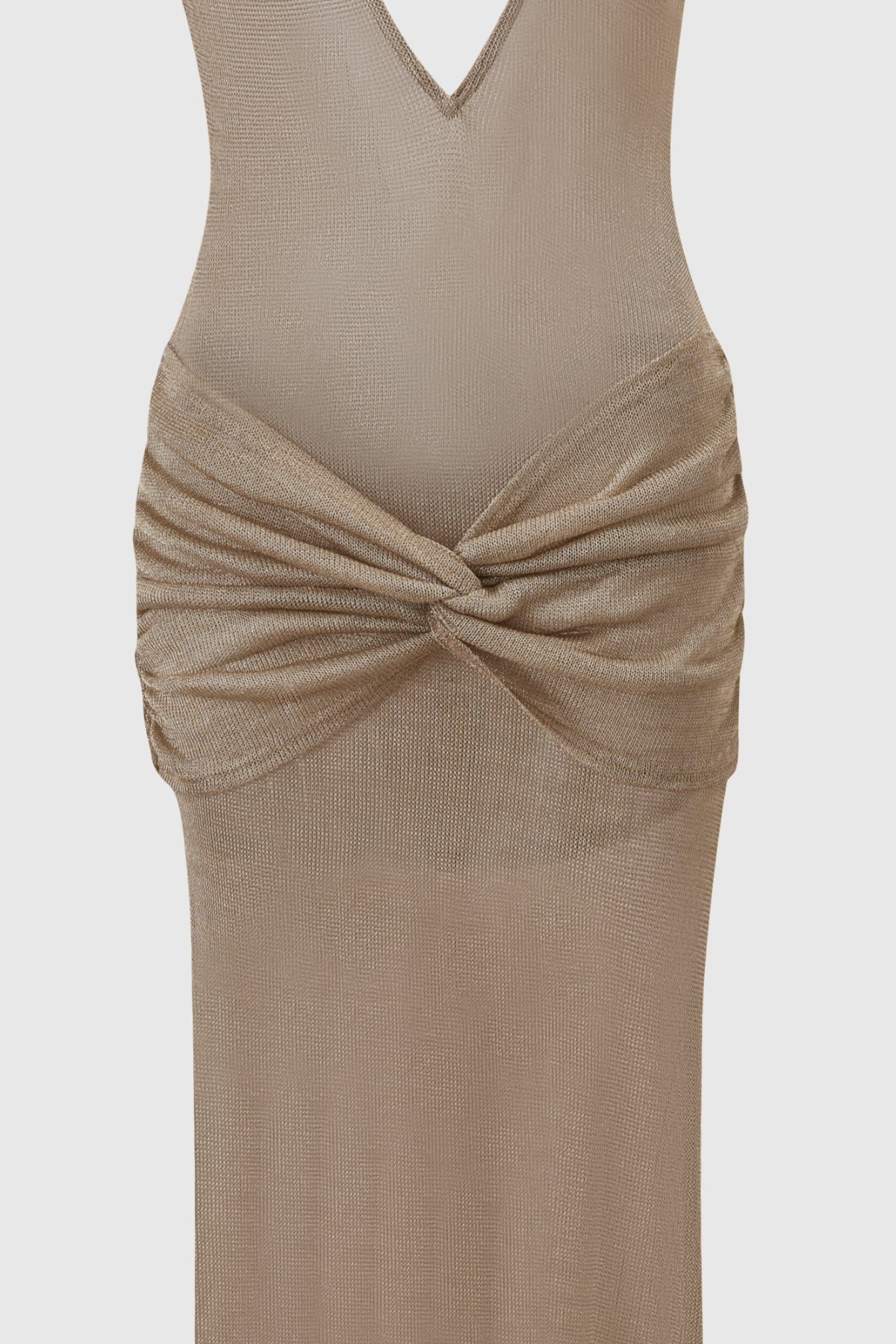Daedalus Plunge Twist Glitter Maxi Dress